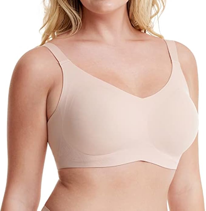 COMFELIE Seamless Bra Wireless Full Coverage Bralette with Support, Born for Her Ultra-Fit TrigonalForm T-Shirt Bra EB061