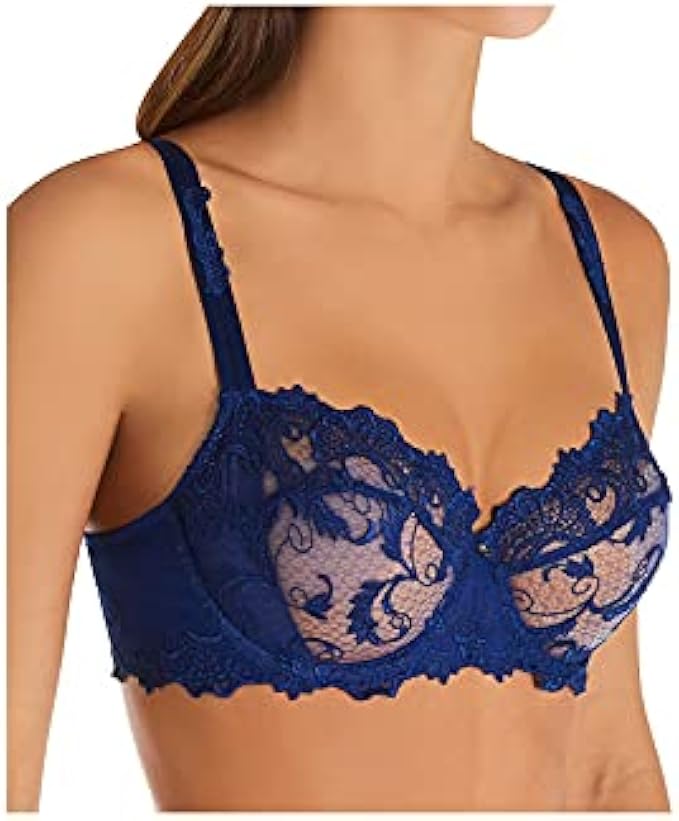 Lise Charmel Women's ACC3088 Dressing Floral Demi Cup Bra, Black,Dressing Aloe,Dressing Bleu, 30D,30E,30F,32B,32C,32D,32E,34B,34C,34D,34E,36B,36C,36D,36E,38B,38C,38D