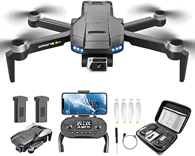 GPS Drones with 4K Camera for adults Beginner, 2 Batteries for 50 Minutes Ult-Long Flight Time, Brushless Motors,5G Transmission, Foldable FPV RC Quadcopter, Optical Flow, Auto Return Home, Follow Me,