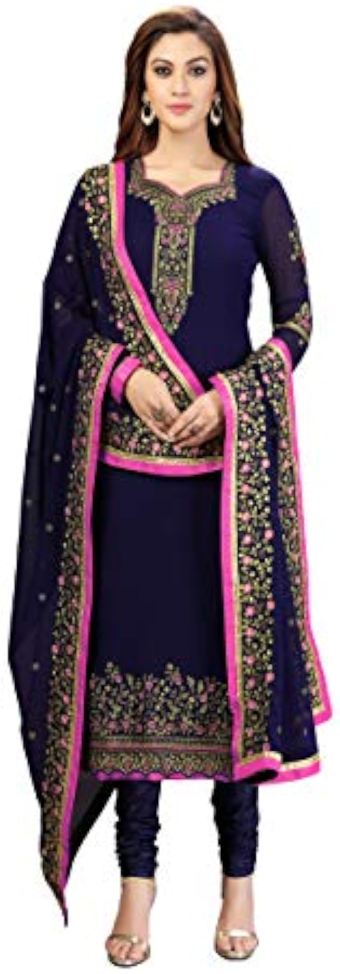 Nivah Fashion Women's Georgette Embroidery Salwar Suit Set Stitched Ready to Wear