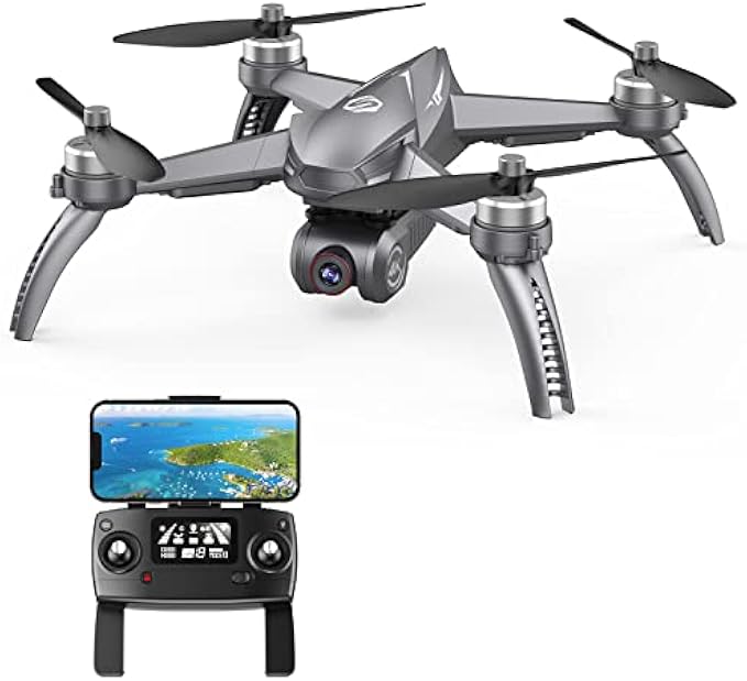 Drones with Camera for Adults 4K, LETCREN B5W GPS Drone with 5GHZ FPV Transmission, Auto Return Home, Follow Me, Waypoint Flight, Circle Fly, Long Control Range, Brushless Moto Quadcopter for Kids and