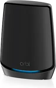NETGEAR Orbi Tri-Band WiFi 6 Mesh Add-on Satellite (RBS860B) - Works with Orbi RBK863SB - Adds Coverage up to 2,700 sq. ft. - AX6000 (6Gbps) - Black