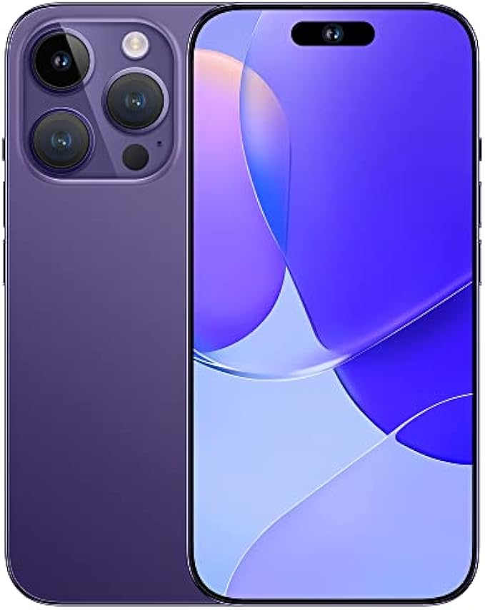 ExAchat A14 Unlocked Cell Phone, 4GB RAM+128GB ROM Dual Sim 4G/5G Smartphone, Android 12.0 Cellphone 50MP+120MP Dual Camera, 7300mAh Battery 7.3-inch Screen, Face Recognition(Purple)