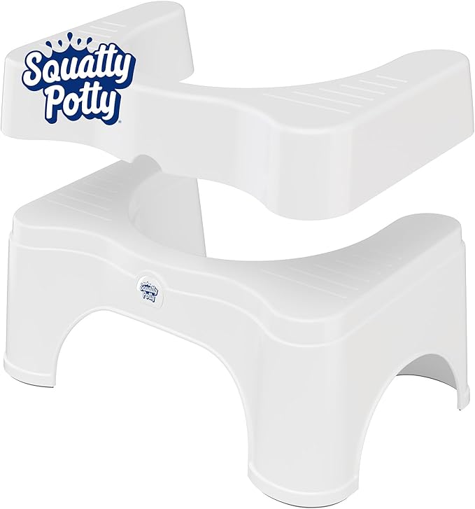 Squatty Potty The Original Bathroom Toilet Stool - Adjustable 2.0, Convertible to 7" or 9" Height with Removable Topper for Adults and Kids White