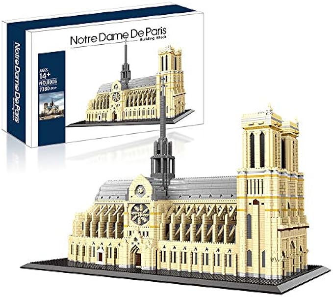 XIAODAN Architecture Notre Dame De Paris Micro Mini Block 7380 pcs Model Building Kit, Creative Building Set for Any Hobbyists, for Adults