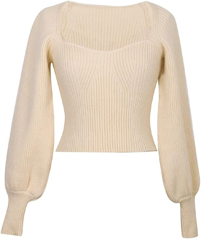 n/a Apricot Knitwear Autumn and Winter Women's Gentle Top with Red Bottoming Sweater (Color : D, Size : Large)