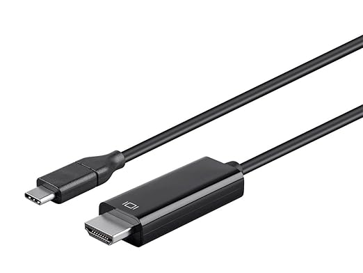 Monoprice USB C to HDMI 3.1 Cable - 5Gbps, 4K@30Hz, Type-C, Mirror or Expand You PC Display, 9 Feet, Black