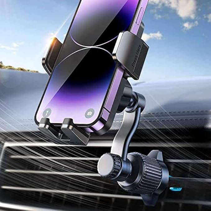 JOYROOM Car Vent Phone Mount, [ Enjoy Comfort A/C Air ] Never Blocking Vent Clip, Cell Phone Holder for Car Vent, Ultra Stable Car Cell Phone Holder for iPhone 14 13 Samsung Galaxy All Phones