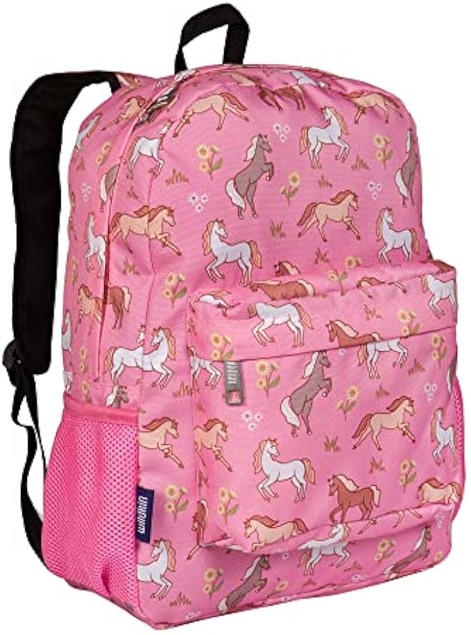 Wildkin 16-Inch Kids Backpack for Boys & Girls, Perfect for Elementary School Backpack, Features Padded Back & Adjustable Strap, Ideal Size for School & Travel Backpacks (Wild Horses)