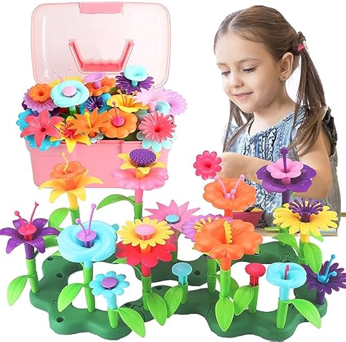 CENOVE Toddler Toys Gifts for 2 3 4 5 6 Years Old Girls Boys,Flower Garden Building Toys Educational Learning Montessori Toys for Preschool Kids