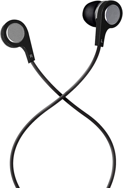 Maxell 199621 Soft Silicone Rubber Ear Tip Comfortable Extended Listening Copper Coil for Heavy Bass In-Ear Bud With Microphone, Black