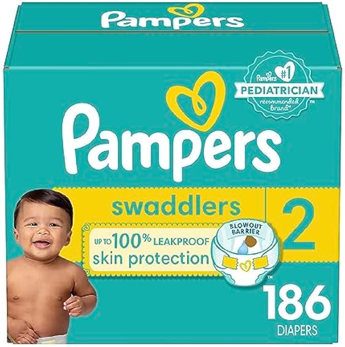 Pampers Swaddlers Diapers Size 2, 186 count - Disposable Diapers