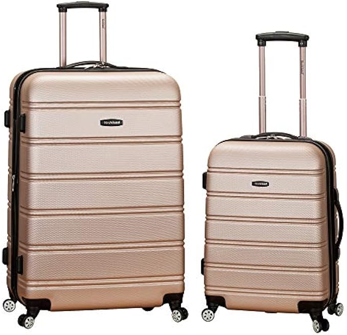Rockland Melbourne Hardside Expandable Spinner Wheel Luggage, Champagne, 2-Piece Set (20/28)