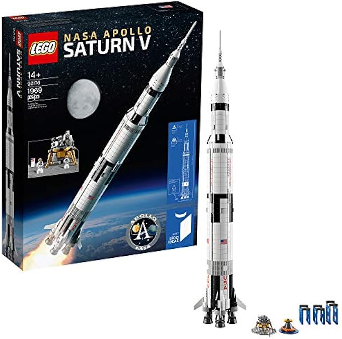 LEGO Ideas NASA Apollo Saturn V 92176 Outer Space Model Rocket for Kids and Adults, Science Building Kit (1969 Pieces)