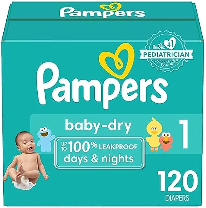 Pampers Baby Dry Diapers Size 1, 120 count - Disposable Diapers