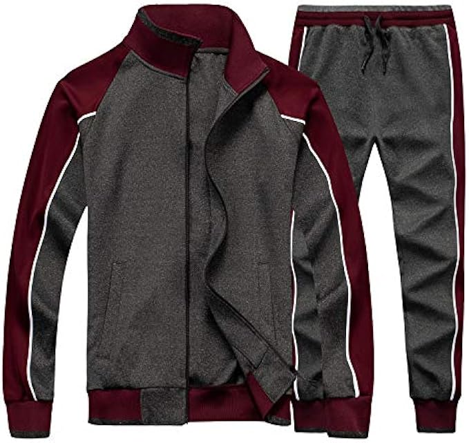TOLOER Men's Activewear Full Zip Warm Tracksuit Sports Set Casual Sweat Suit