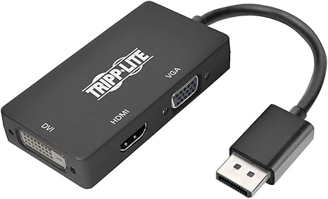 Tripp Lite DisplayPort 1.2 to VGA/DVI/HDMI Converter Adapter All-in-One 4Kx2K @ 60Hz, DP to VGA/DVI/HDMI (P136-06N-HDV4K6)
