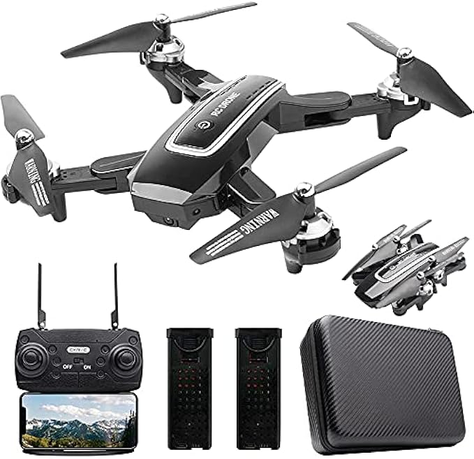 LOZENGE HJ38 GPS Drone for Adults 1080P Camera Drone RC Drone with Camera FPV Quadcopter + V-Sign + Gesture Video/Photography (2 Battery&1080P Camera, Black)
