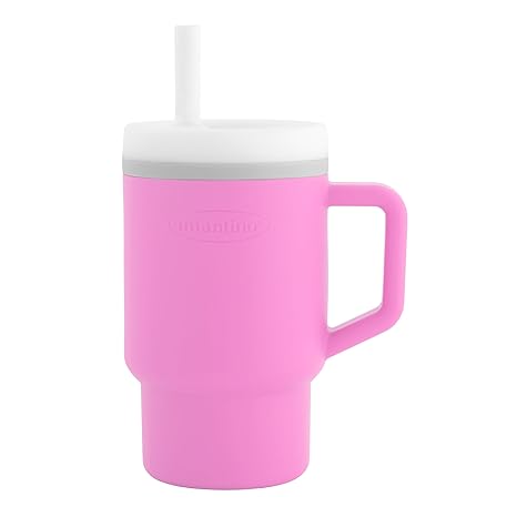 Infantino My 1st Tumbler – Adorable Miniature Tumbler with Leak-Resistant Straw and Toddler-Friendly Handle, Encourages Hydration, Easy to Clean, 9 fl. oz, Cotton Candy