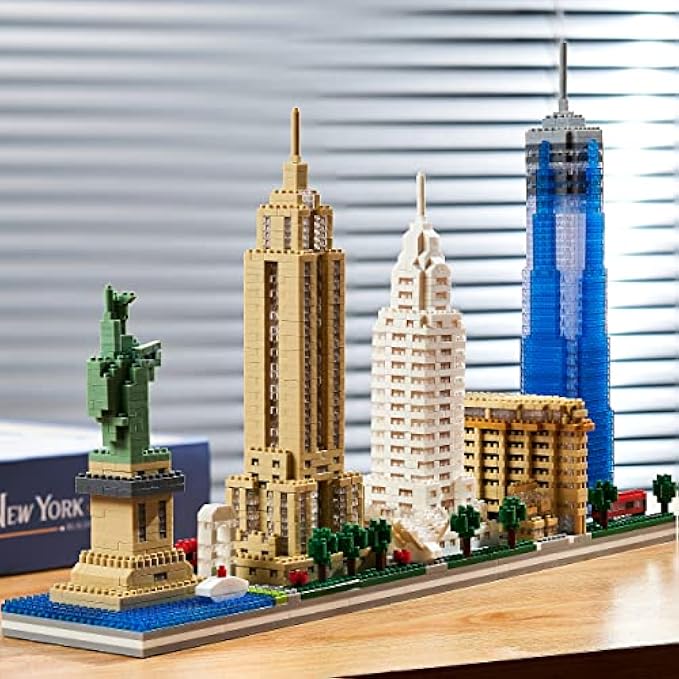 YaJie Micro Blocks Big Architecture New York Skylines Model Building Set 3452pcs New Gift for Adults and Kids
