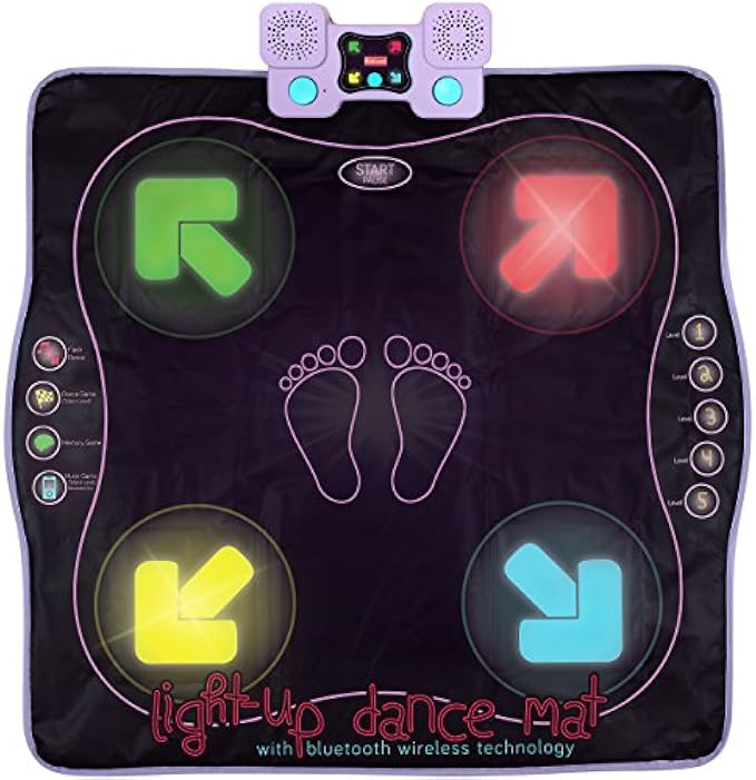 Kidzlane Light Up Dance Mat for Kids | Wireless Dance Mat with Wireless Bluetooth/AUX or Built in Music | Dance Game for Kids with 4 Game Modes | Dance Mats for Girls & Boys Ages 6-12 Years & Plus