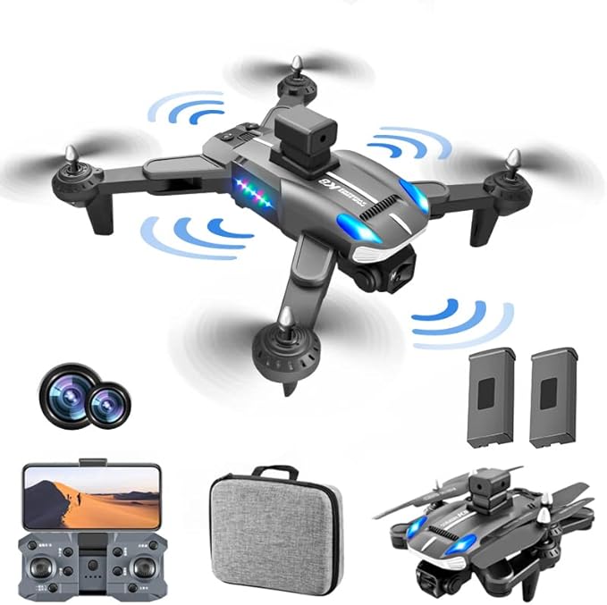 JTBBKing Drones with 4K Dual Camera for Adults Kids Beginners ,360° Intelligent Obstacle Avoidance,WiFi FPV Video,Optical Flow Positioning Remote Control ESC One Key Start Landing Foldable RC Quadcopt