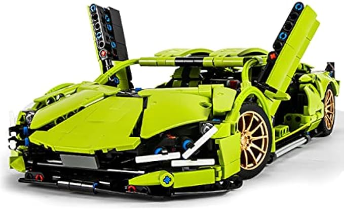 DAHONPA Green Sports Car MOC Building Blocks Kit, 1:14 Scale Sports Car Model Toys(1268 Pcs)，Gift for Adults and Kids