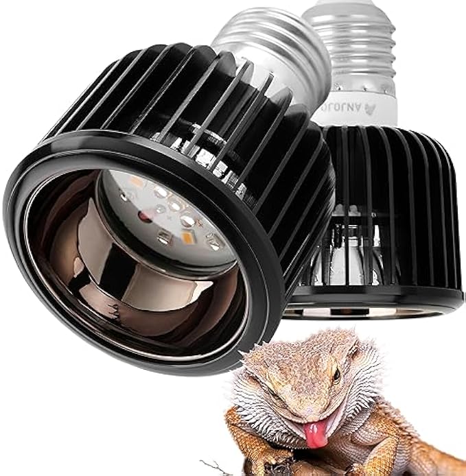 ANJOJOA UVB Reptile Light Bulb LED 6-Watt Ultra High UVB UVA Output 15.0 Bulb Reflection Dome Structure PSE Certification Ideal for Reptiles with Strong UV Rays