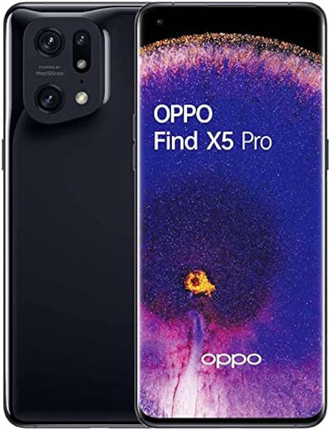 Oppo Find X5 PRO CPH2305 5G Dual 256GB 12GB RAM Factory Unlocked (GSM Only | No CDMA - not Compatible with Verizon/Sprint) Global Version- Glaze Black