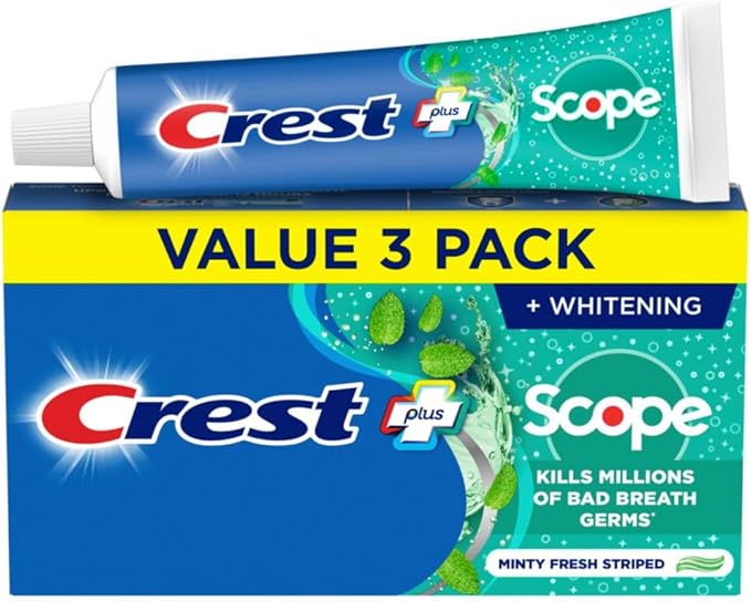 Crest Complete Whitening + Scope Toothpaste, Minty Fresh, 5.4 Ounce Triple Pack