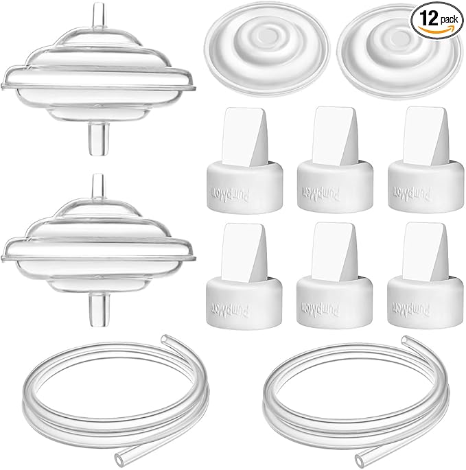 PumpMom-us Breast Pump Parts for Spectra, Replace Duckbill Valves Tubes Backflow Protector Membrane for Spectra S1 S2 9 Plus Breastpumps