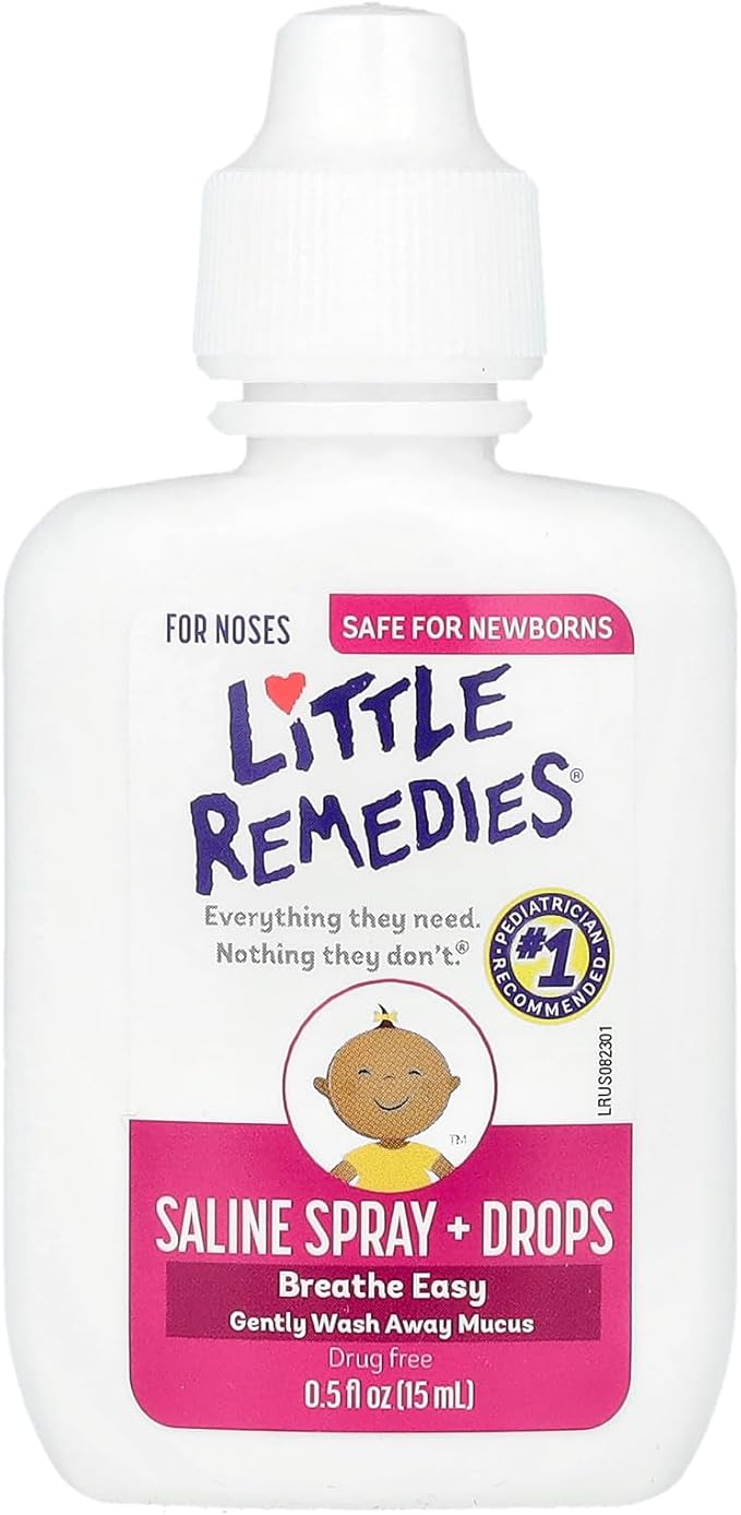 Little Remedies Saline Spray and Drops, Safe for Newborns, 0.5 fl oz