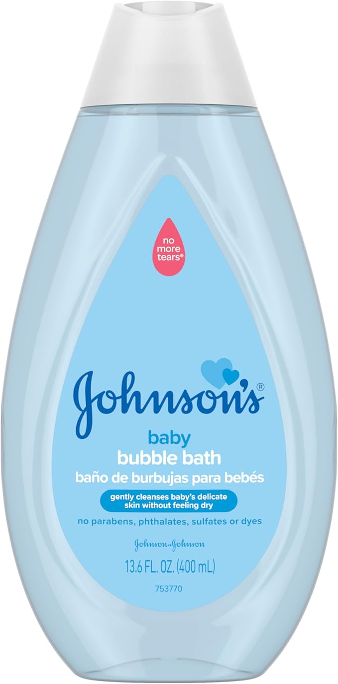 Johnson's Baby Bubble Bath for Gentle Baby Skin Care, Paraben-Free, Pediatrician-Tested, Hypoallergenic, Tear-Free, Dye-Phthalate & Sulfate-Free, 13.6 Fl Oz