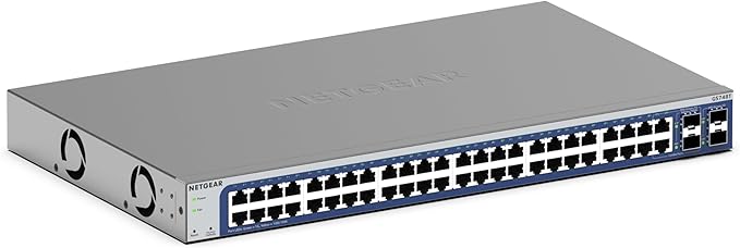 NETGEAR 48-Port Gigabit Ethernet Smart Switch (GS748T) - Managed, Optional 1 Year Insight Cloud Management, with 2 x 1G SFP and 2 x 1G Combo, Desktop or Rackmount, and Limited Lifetime Protection