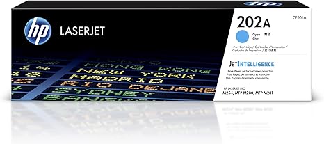 HP 202A Cyan Toner Cartridge | Works with HP Color LaserJet Pro M254, HP Color LaserJet Pro MFP M281 Series | CF501A