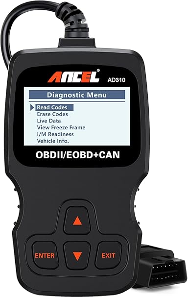 ANCEL AD310 Classic Enhanced Universal OBD II Scanner Car Engine Fault Code Reader CAN Diagnostic Scan Tool, Read and Clear Error Codes for 1996 or Newer OBD2 Protocol Vehicle (Black)