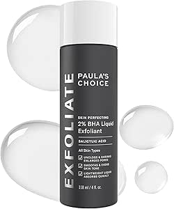 Paula's Choice Skin Perfecting 2% BHA Salicylic Acid Leave-On Exfoliator 118ml - Reduces Blackheads, Unclogs Pores, Smooths Wrinkles, Brightens & Evens Skin Tone