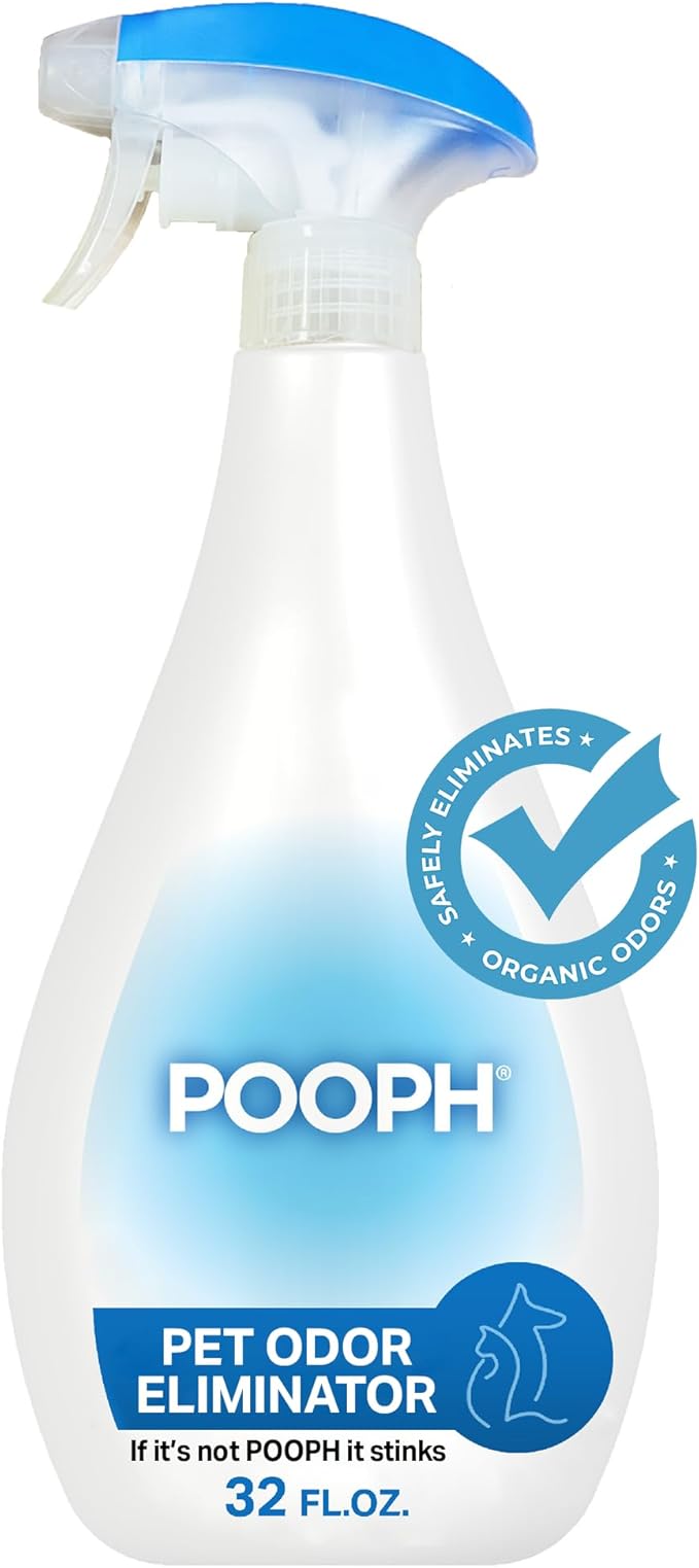 POOPH® Pet Odor Eliminator Spray - Patented NO Fragrance NO Harsh Chemicals Organic Odor Eliminator Works On-Contact Home, Auto, Upholstery, and more Fast Easy Safe for Pets, People and the Planet!