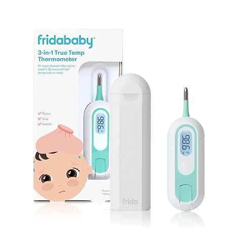 Frida Baby 3-in-1 Rectal, Underarm & Oral Thermometer for Kids, Digital Baby Thermometer for Infants, Toddlers, & Kids, FSA/HSA Eligible