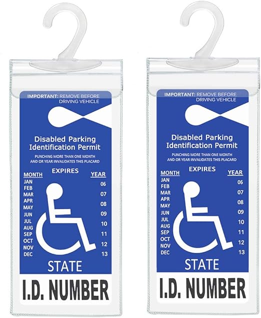 Handicap Parking Placard Holder, Ultra Transparent Disabled Parking Permit Placard Protective Holder Cover with Large Hanger by Tbuymax (Set of 2)