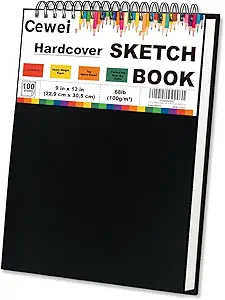 9" x 12" Sketch Book, Top Spiral Sketchbook, 100 Sheets Sketch Pad, (68 lb/100 GSM) Drawing Paper Pad, Drawing Notebook for Kids, Artist Sketchbook for Drawing, Illustration, Classroom Must Haves.