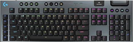 Logitech G915 X Lightspeed Wireless Mechanical Gaming Keyboard, Double-Shot PBT Keycaps, Fully Programmable Keys, RGB Backlit Mac/PC Gaming Keyboards, Aluminum Finish, GL Clicky Switches, Black
