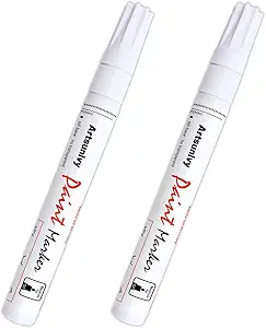 White Paint Pens marking pens Permanent Markers - 2 Pack Oil Based Waterproof Markers for Tire, Rubber,Wood, Rocks, Metal, Canvas,Plastic, Dark Surface,Craft office Supplies,Medium Point