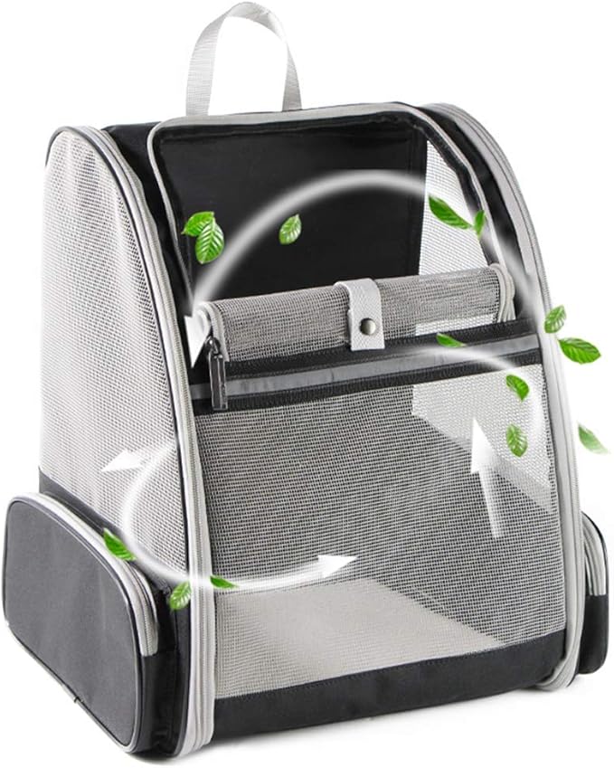 Texsens Innovative Traveler Bubble Backpack Pet Carriers for Cats and Dogs (Grey)