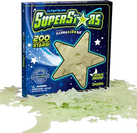 Glow in The Dark Stars - Includes Installation Material and Constellation Guide, Create a Mobile in Nursery, Only Glow Stars Stickers Powered by Our Trademarked Illumaglow2.0 Glow Technology