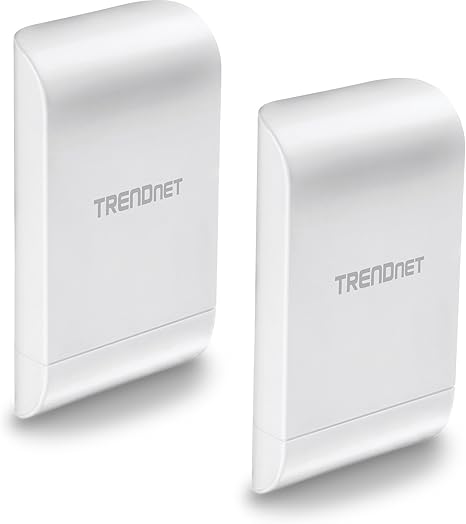 TRENDnet 10dBi Wireless N300 Outdoor PoE Pre-configured Point-to-Point Bridge Bundle Kit, TEW-740APBO2K, 2 x Pre-configured Wireless N Access Points, IPX6 Rated Housing, Built-in 10 dBi Antennas white