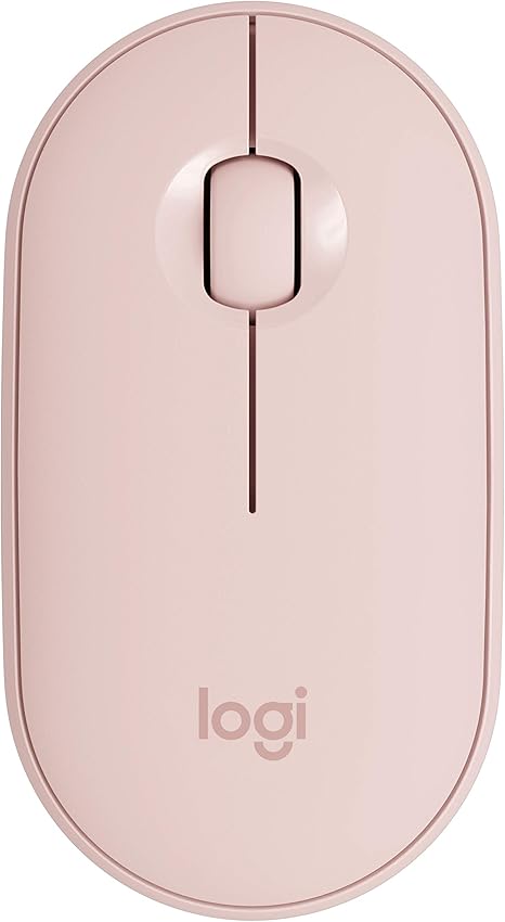 Logitech Pebble Wireless Mouse with Bluetooth or 2.4 GHz Receiver, Silent, Slim Computer Mouse with Quiet Clicks, for Laptop/Notebook/iPad/PC/Mac/Chromebook - Rose