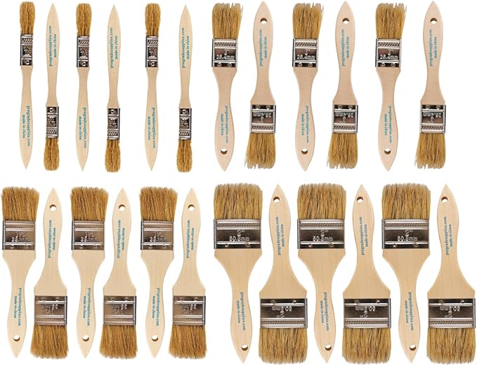 Pro Grade - Chip Paint Brushes - 24 Piece Variety Chip Brush Set