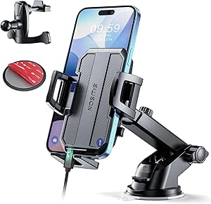 SUUSON Upgraded 3-in-1 Car Phone Holder Mount [Powerful Suction] Phone Mount for Car Dashboard Air Vent Windshield Hands Free Mount, Cell Phone Car Mount for All iPhone Android Phone (Black)