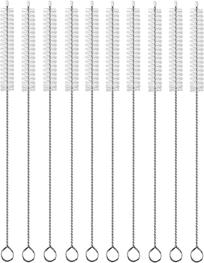 Straw Cleaner Brush Extend 12 inch, Extra Wide 12mm diam Pipe Cleaners, Extra Long Straw Brush for Sippy Cup, Water Bottle and Tubes, Drinking Straw Cleaning Brush Set 10 Pack